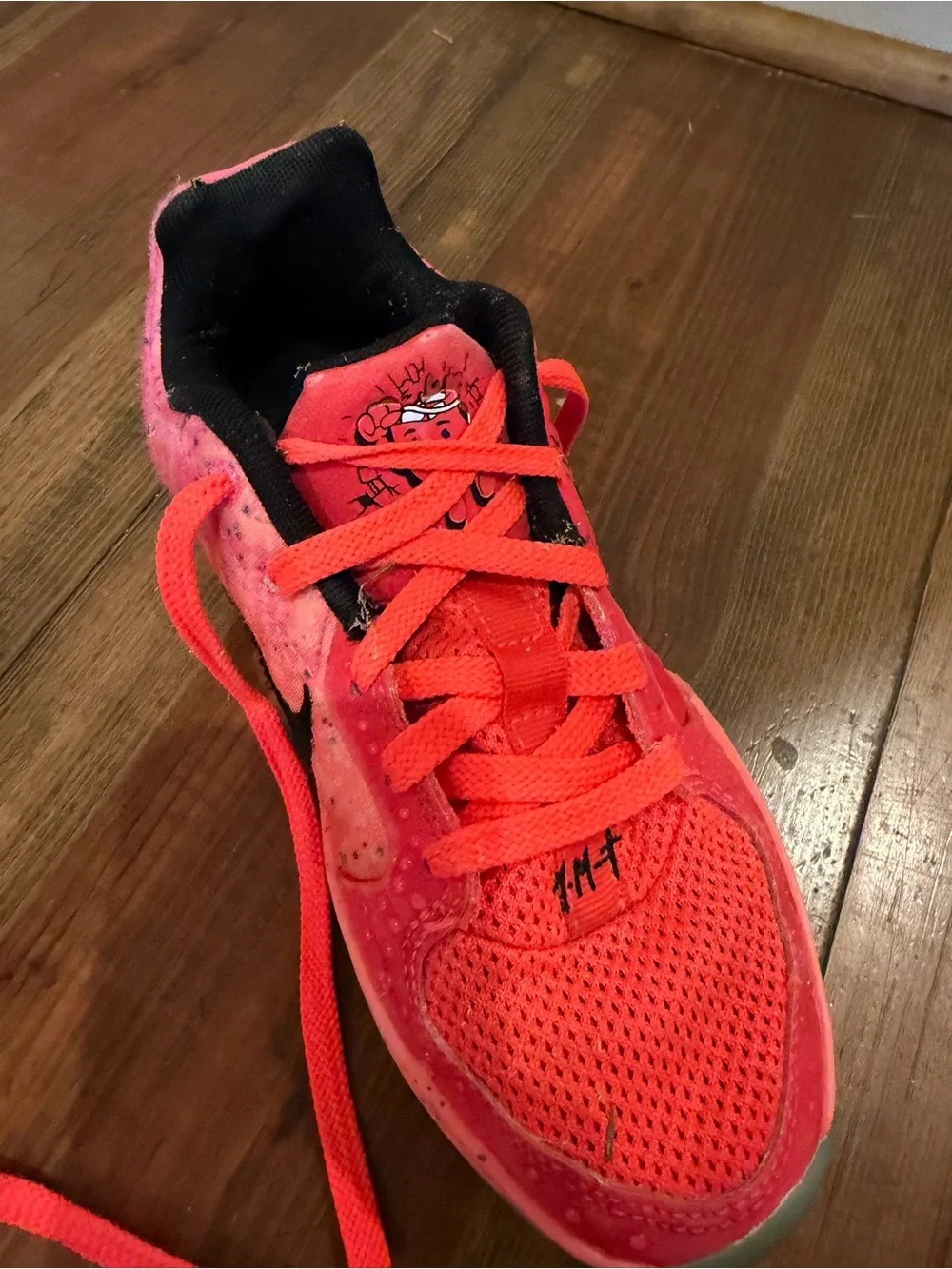Nike Kids Neon Pink/Red Lace-Up Sneakers